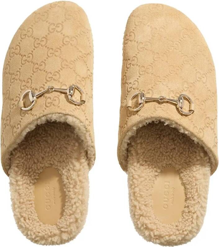 Gucci Slippers & Mules GG Suede Mules in beige