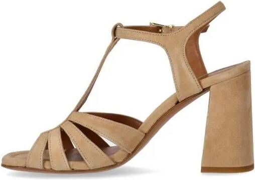 Guglielmo Rotta Sandalen Jersey Beige Heeled Sandal in bruin