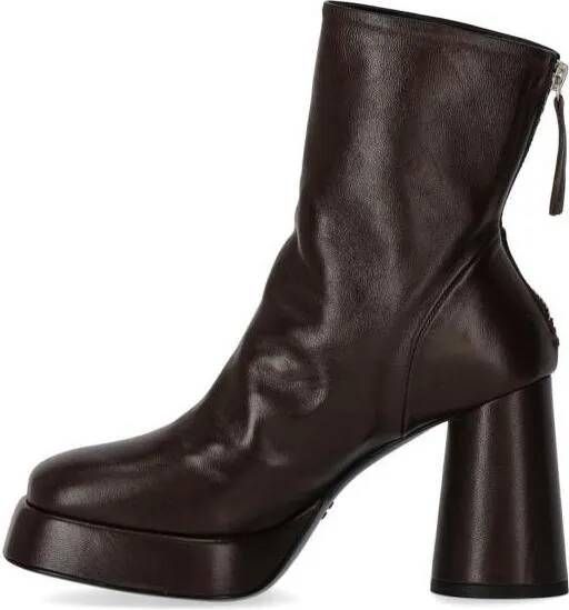 Halmanera Boots & laarzen Lara Dark Brown Heeled Ankle Boot in zwart