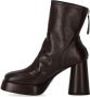 Halmanera Boots & laarzen Lara Dark Brown Heeled Ankle Boot in zwart - Thumbnail 3