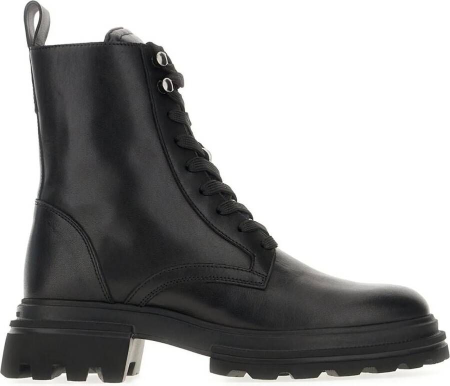 Hogan Boots & laarzen Black leather H674 ankle boots in zwart