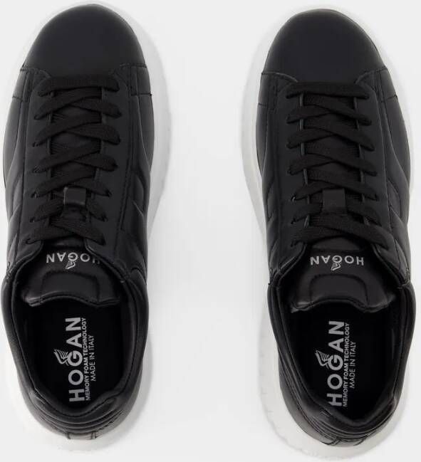 Hogan Sneakers H-Stripes Allacciato Sneakers Leather Black in zwart