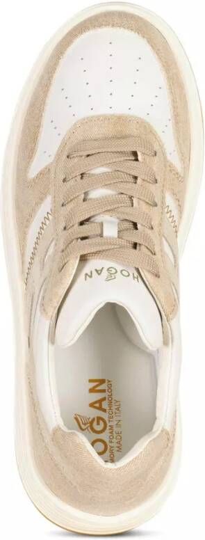 Hogan Low-Top Sneakers im Denim-Look in beige