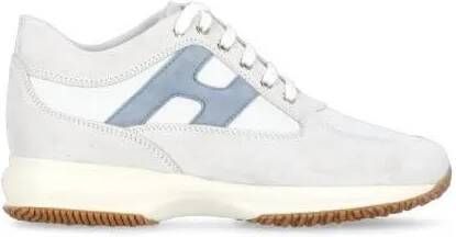 Hogan Sneakers Ivory Smooth And Suede Leather Sneakerd in wit