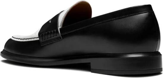 Isabel Bernard Loafers Vendôme Blandine Black and White Calfskin Leather in zwart