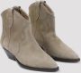 Isabel marant Boots Taupe Beige Calf Velvet Leather Dewina Boots in beige - Thumbnail 4