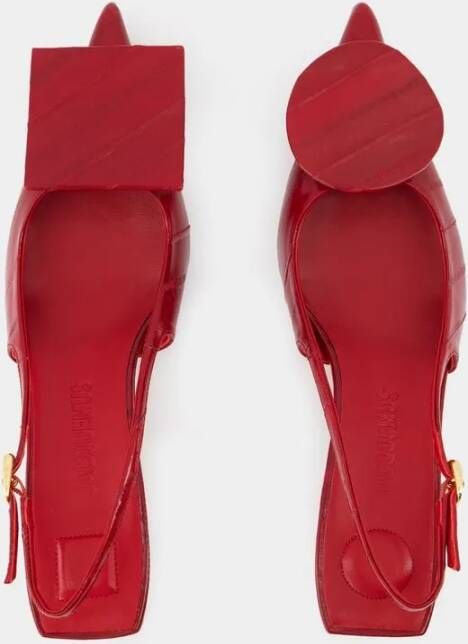 Jacquemus Hoge hakken Les Slingbacks Duelo B Pumps Leather in rood