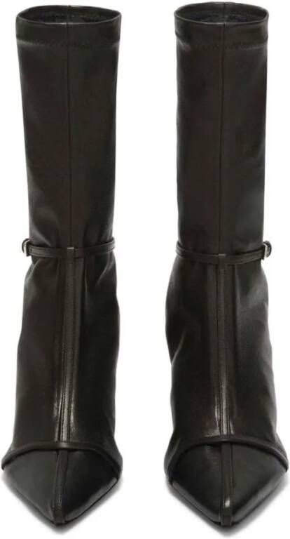 Jil Sander Boots Black Strappy Ankle Boot in zwart