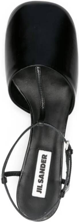 Jil Sander Hoge hakken Black T-Bar Slingback in zwart