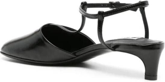 Jil Sander Hoge hakken Black T-Bar Slingback in zwart