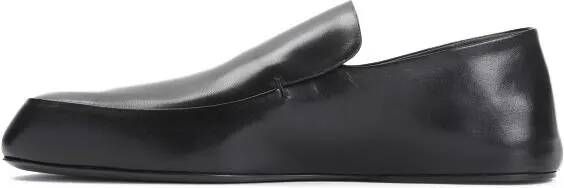 Jil Sander Loafers Black Goat Leather Loafer in zwart