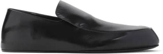 Jil Sander Loafers Black Goat Leather Loafer in zwart