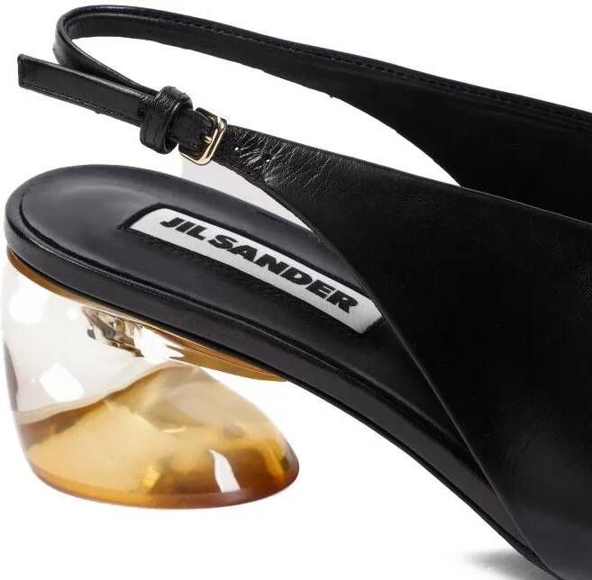 Jil Sander Pumps & high heels Black Goat Leather Pump in zwart