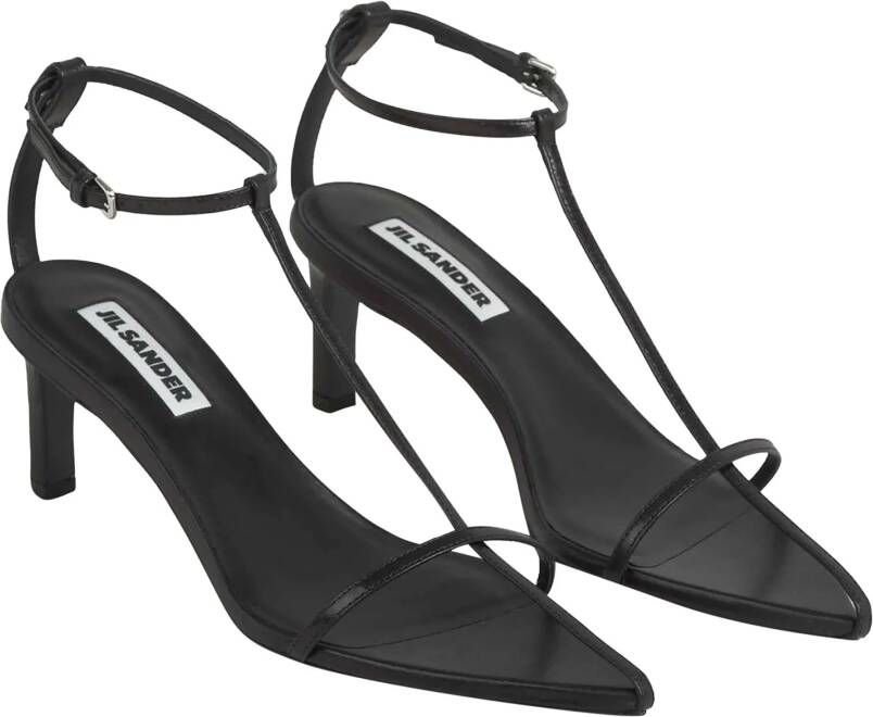 Jil Sander Sandalen Leather Heeled Sandals in zwart