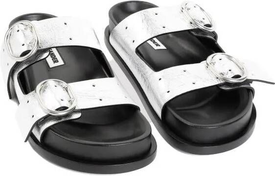 Jil Sander Sandalen Silver Moon Leather Sandals in zilver