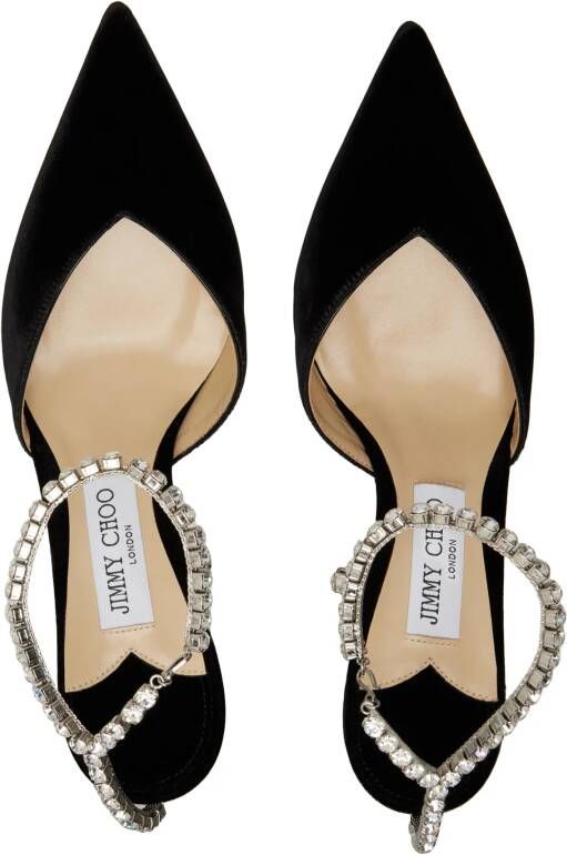 Jimmy Choo Pumps & high heels Crystal Chain Velvet Pumps in zwart