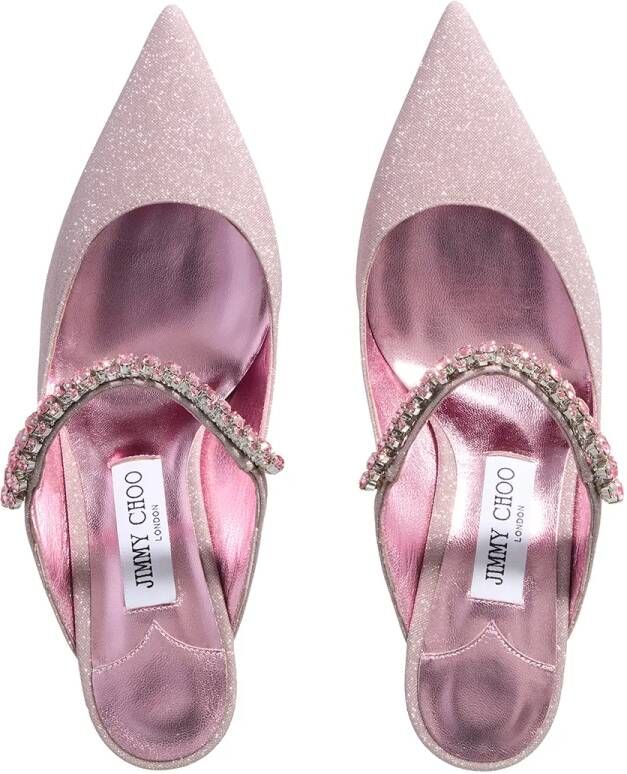 Jimmy Choo Slippers & Mules Bing Crystal Embellished Mules in poeder roze