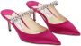 Jimmy Choo Slippers & Mules Pink Boysenberry Satin Bing 65 Mules in roze - Thumbnail 6