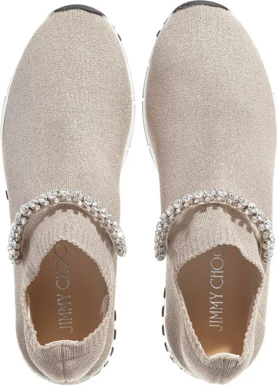 Jimmy Choo Verona Crystal Embellished Knit Sneakers Beige Dames - Foto 8