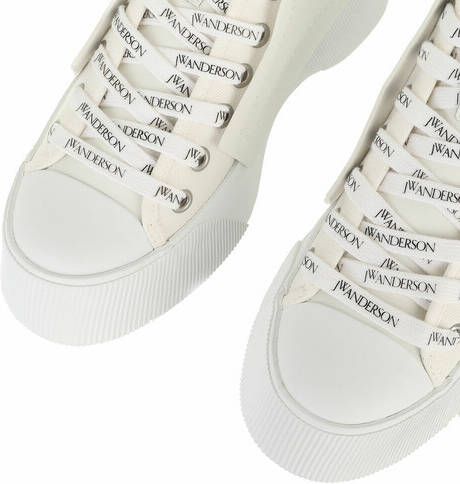 J.W.Anderson Sneakers Calf Canvas Sole High-Top Sneakers in wit