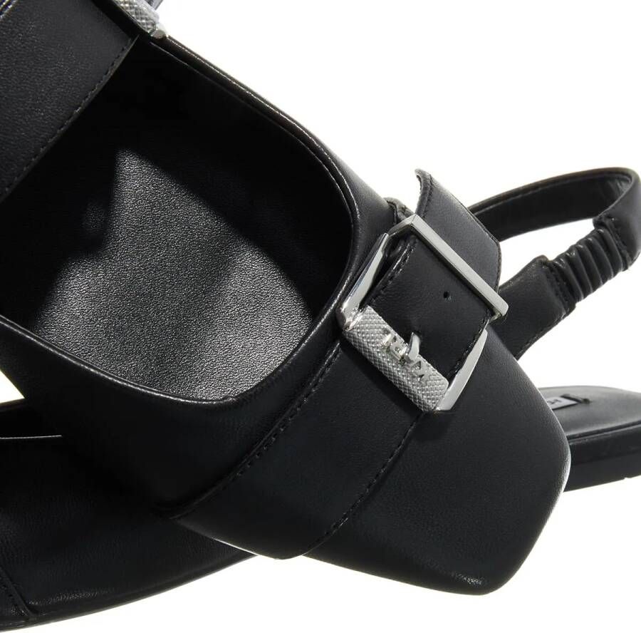 Karl Lagerfeld Konnie Double Buckle Sling in zwart