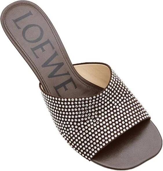 Loewe Sandalen Brown Rounded Open-Toed Mules in bruin