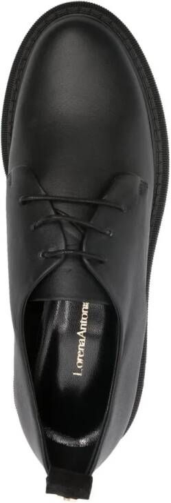 Lorena Antoniazzi Low-Top Sneakers 50Mm Lace-Up Leather Loafers in zwart