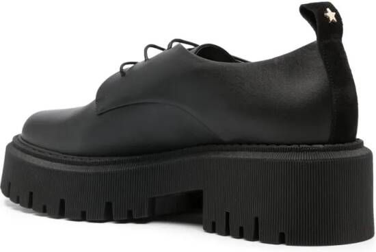 Lorena Antoniazzi Low-Top Sneakers 50Mm Lace-Up Leather Loafers in zwart