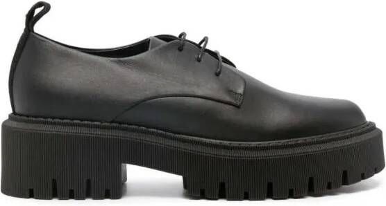 Lorena Antoniazzi Low-Top Sneakers 50Mm Lace-Up Leather Loafers in zwart