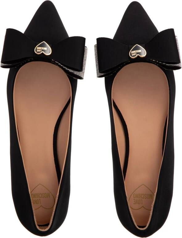 Love Moschino Loafers Double Bow Ballerina in zwart