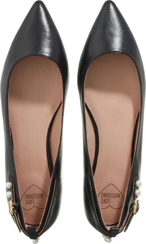 Love Moschino Loafers Pearls Ballerina in zwart