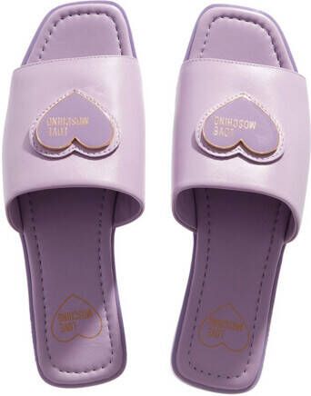 Love Moschino Slippers & Mules Enameled Heart in paars