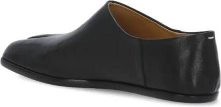 Maison Margiela Black Leather Tabi Shoes in zwart