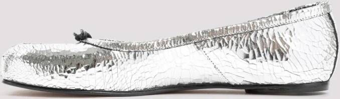 Maison Margiela Loafers & ballerina schoenen Silver Calf Leather Tabi New Ballerina in zilver