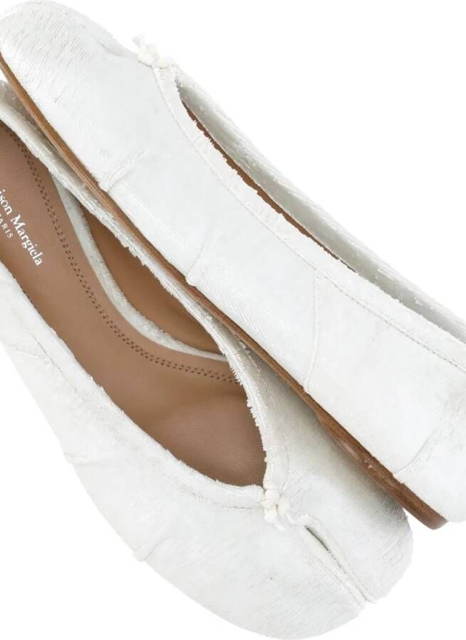 Maison Margiela White "Tabi" Leather Ballerinas in wit