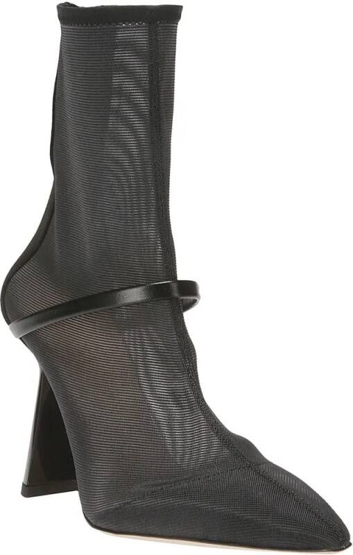 Malone Souliers Boots Pointed Mesh Ankle Boots in zwart