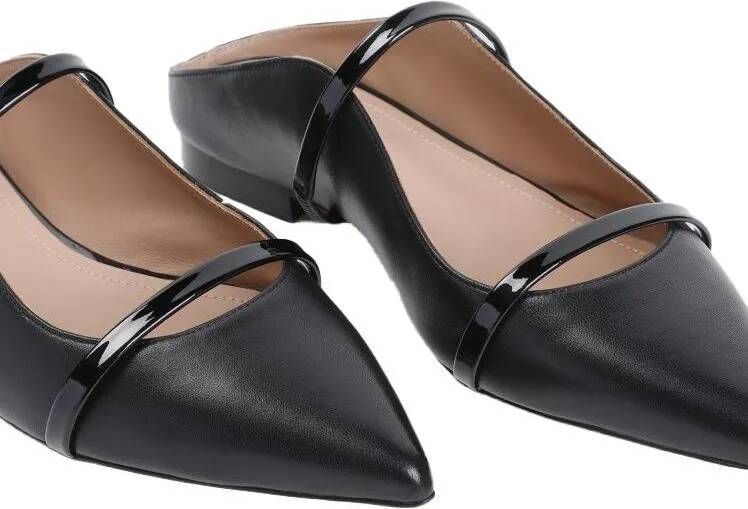 Malone Souliers Loafers & ballerina schoenen Maureen Flat Black Nappa Leather Ballerinas in zwart