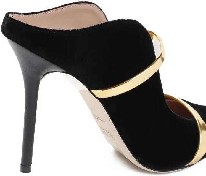 Malone Souliers Pumps & high heels Maureen 100 Black Gold Velvet Pumps in zwart