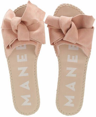 Manebi Espadrilles Sandals With Bow in poeder roze