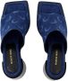 Marine Serre Sandalen Regenerated Deadstock Slides Cotton Blue Laser in blauw - Thumbnail 4