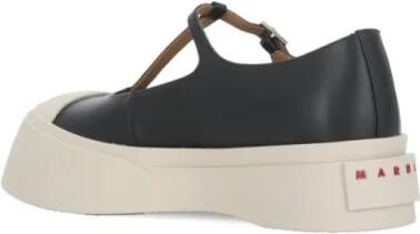 Marni Loafers Black Leather Sneakers in zwart