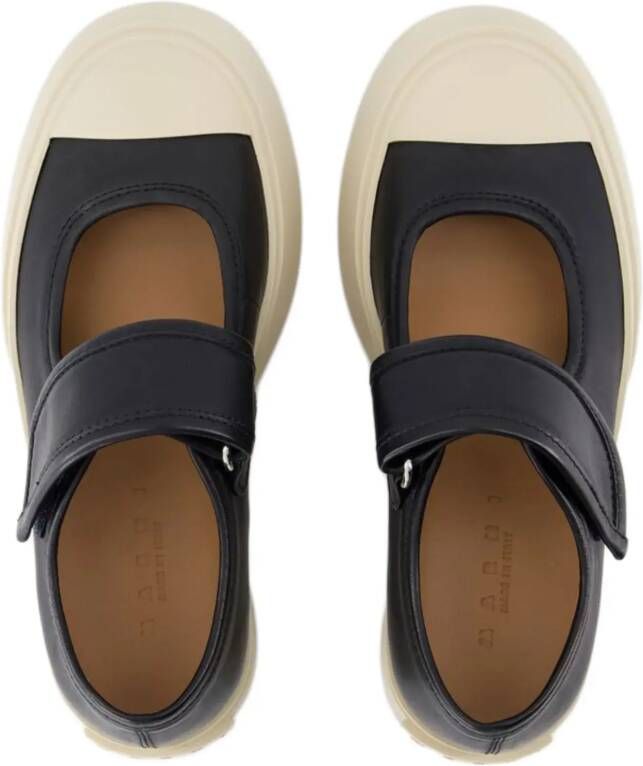 Marni Loafers Mary Jane Sneakers Leather Black in zwart