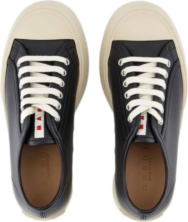 Marni Low-Top Sneakers Laced Up Sneakers Leather Black in zwart