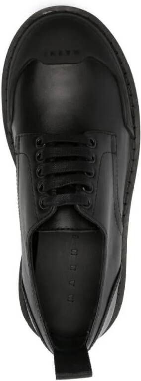 Marni Low-Top Sneakers Logo-Tab Lace-Up Black Shoes in zwart