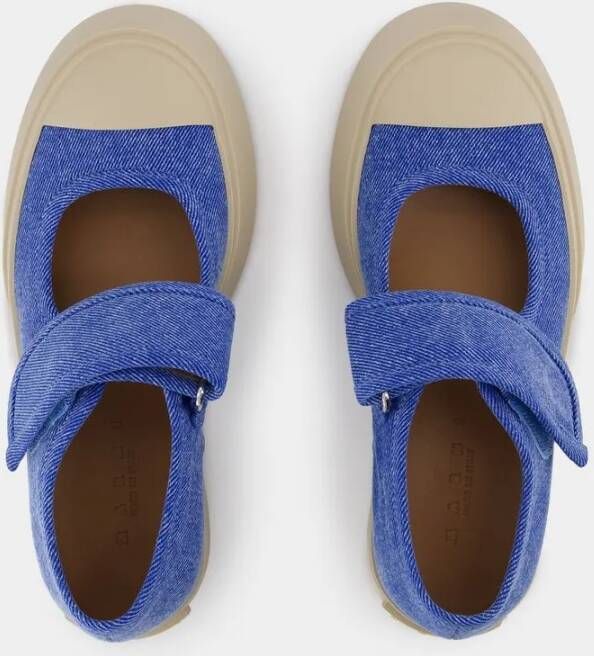 Marni Mary Jane Sneakers Cotton Blue in blauw