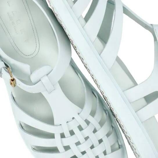 Marni Sandalen Light Blue Leather Gladiator Sandals in blauw