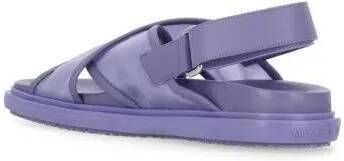 Marni Sandalen Purple Leather And Tech Fabric Sandals in paars