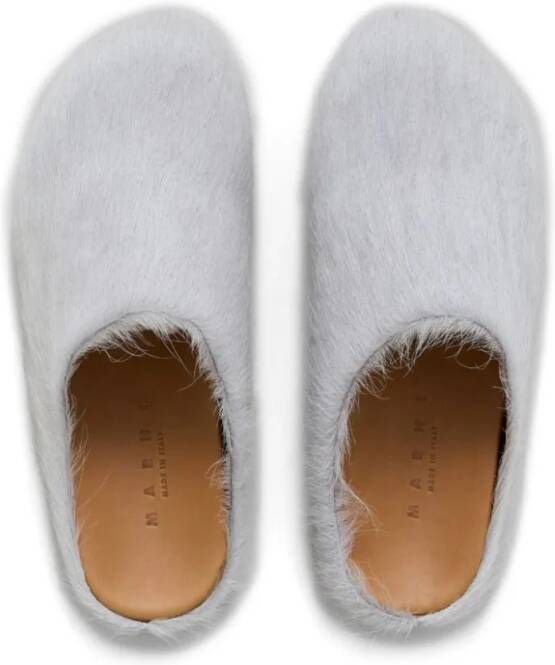 Marni Slippers & Mules Hair Calfskin Mules in grijs