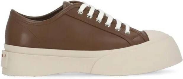 Marni Lage-top sneaker Brown Smooth Leather Sneakers in bruin