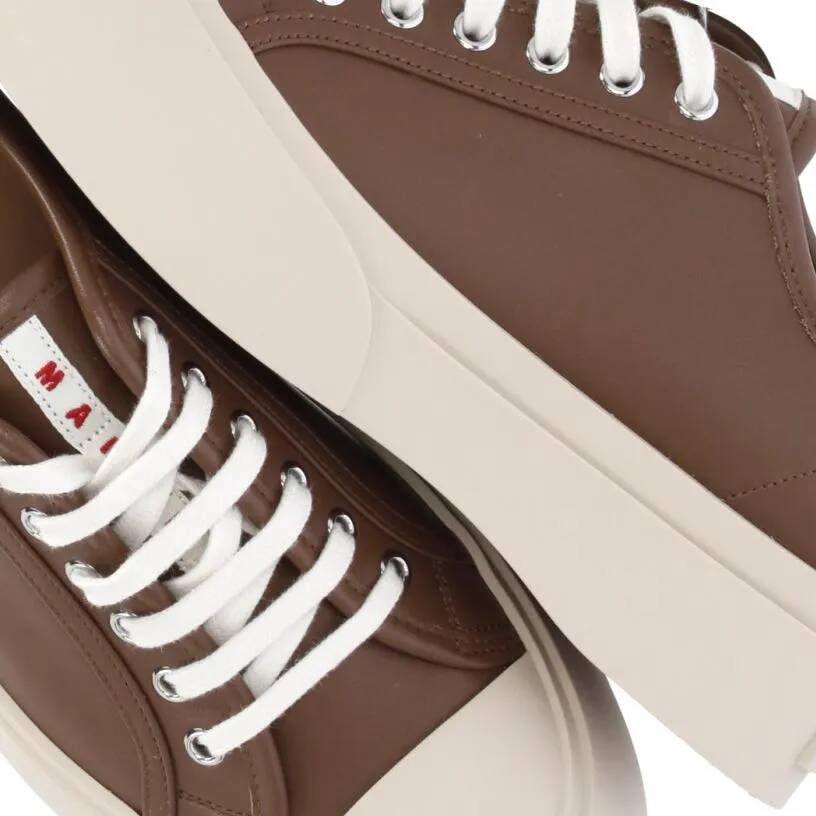 Marni Lage-top sneaker Brown Smooth Leather Sneakers in bruin